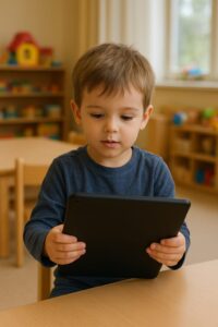 Wir halten es für falsch, dass Kindern schon im Krippenalter digitale Endgeräte näher gebracht werden sollen!